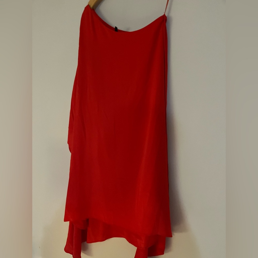 NWOT BCBG one shoulder draped dress